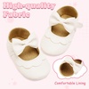 image:imageVIFUUR Baby Girls Mary Jane Flats Bowknot Soft Sole Pre Walker Shoes01 White Bow