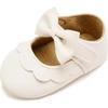 image:imageVIFUUR Baby Girls Mary Jane Flats Bowknot Soft Sole Pre Walker Shoes01 White Bow