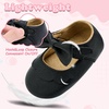image:imageVIFUUR Baby Girls Mary Jane Flats Bowknot Soft Sole Pre Walker Shoes02 Black Bow