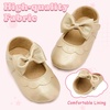 image:imageVIFUUR Baby Girls Mary Jane Flats Bowknot Soft Sole Pre Walker Shoes04 Gold Bow