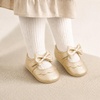 image:imageVIFUUR Baby Girls Mary Jane Flats Bowknot Soft Sole Pre Walker Shoes04 Gold Bow