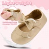 image:imageVIFUUR Baby Girls Mary Jane Flats Bowknot Soft Sole Pre Walker Shoes04 Gold Bow
