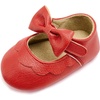 image:imageVIFUUR Baby Girls Mary Jane Flats Bowknot Soft Sole Pre Walker Shoes05 Red Bow