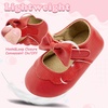 image:imageVIFUUR Baby Girls Mary Jane Flats Bowknot Soft Sole Pre Walker Shoes05 Red Bow