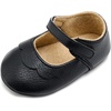 image:imageVIFUUR Baby Girls Mary Jane Flats Bowknot Soft Sole Pre Walker ShoesBlack Flower