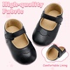 image:imageVIFUUR Baby Girls Mary Jane Flats Bowknot Soft Sole Pre Walker ShoesBlack Flower