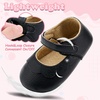 image:imageVIFUUR Baby Girls Mary Jane Flats Bowknot Soft Sole Pre Walker ShoesBlack Flower