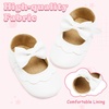 image:imageVIFUUR Baby Girls Mary Jane Flats Bowknot Soft Sole Pre Walker ShoesBow Beige