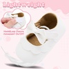 image:imageVIFUUR Baby Girls Mary Jane Flats Bowknot Soft Sole Pre Walker ShoesBow Beige