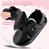 image:imageVIFUUR Baby Girls Mary Jane Flats Bowknot Soft Sole Pre Walker ShoesGlossy Black