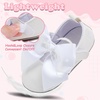 image:imageVIFUUR Baby Girls Mary Jane Flats Bowknot Soft Sole Pre Walker ShoesGlossy White