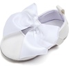 image:imageVIFUUR Baby Girls Mary Jane Flats Bowknot Soft Sole Pre Walker ShoesGlossy White
