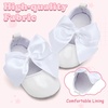 image:imageVIFUUR Baby Girls Mary Jane Flats Bowknot Soft Sole Pre Walker ShoesGlossy White