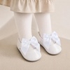 image:imageVIFUUR Baby Girls Mary Jane Flats Bowknot Soft Sole Pre Walker ShoesGlossy White