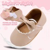 image:imageVIFUUR Baby Girls Mary Jane Flats Bowknot Soft Sole Pre Walker ShoesMix Beige