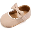 image:imageVIFUUR Baby Girls Mary Jane Flats Bowknot Soft Sole Pre Walker ShoesMix Beige