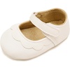 image:imageVIFUUR Baby Girls Mary Jane Flats Bowknot Soft Sole Pre Walker ShoesWhite Flower