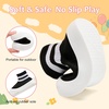 image:imageVIFUUR Baby Shoes Toddler Sneakers First Walking Shoes 036 MonthsH Black 2stripes