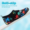 image:imageVIFUUR Kids Water Shoes Boys Girls Barefoot Water Sports Socks HookampLoop Beach Shoes Quick Dry Aqua Socks Swim Walking Outdoor Sports for ToddlerBlack Dinosaurs