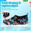 image:imageVIFUUR Kids Water Shoes Boys Girls Barefoot Water Sports Socks HookampLoop Beach Shoes Quick Dry Aqua Socks Swim Walking Outdoor Sports for ToddlerBlack Dinosaurs