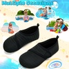 image:imageVIFUUR Kids Water Shoes Boys Girls Barefoot Water Sports Socks HookampLoop Beach Shoes Quick Dry Aqua Socks Swim Walking Outdoor Sports for ToddlerBlack1