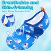 image:imageVIFUUR Kids Water Shoes Boys Girls Barefoot Water Sports Socks HookampLoop Beach Shoes Quick Dry Aqua Socks Swim Walking Outdoor Sports for ToddlerBlue Shark