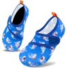 image:imageVIFUUR Kids Water Shoes Boys Girls Barefoot Water Sports Socks HookampLoop Beach Shoes Quick Dry Aqua Socks Swim Walking Outdoor Sports for ToddlerBlue Shark