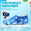 image:imageVIFUUR Kids Water Shoes Boys Girls Barefoot Water Sports Socks HookampLoop Beach Shoes Quick Dry Aqua Socks Swim Walking Outdoor Sports for ToddlerBlue Shark