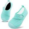 image:imageVIFUUR Kids Water Shoes Boys Girls Barefoot Water Sports Socks HookampLoop Beach Shoes Quick Dry Aqua Socks Swim Walking Outdoor Sports for ToddlerCyan1