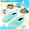image:imageVIFUUR Kids Water Shoes Boys Girls Barefoot Water Sports Socks HookampLoop Beach Shoes Quick Dry Aqua Socks Swim Walking Outdoor Sports for ToddlerCyan1