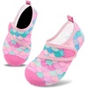 image:imageVIFUUR Kids Water Shoes Boys Girls Barefoot Water Sports Socks HookampLoop Beach Shoes Quick Dry Aqua Socks Swim Walking Outdoor Sports for ToddlerFish Scales Pink