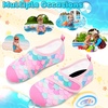 image:imageVIFUUR Kids Water Shoes Boys Girls Barefoot Water Sports Socks HookampLoop Beach Shoes Quick Dry Aqua Socks Swim Walking Outdoor Sports for ToddlerFish Scales Pink