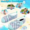 image:imageVIFUUR Kids Water Shoes Boys Girls Barefoot Water Sports Socks HookampLoop Beach Shoes Quick Dry Aqua Socks Swim Walking Outdoor Sports for ToddlerFish Scales Green