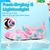 image:imageVIFUUR Kids Water Shoes Boys Girls Barefoot Water Sports Socks HookampLoop Beach Shoes Quick Dry Aqua Socks Swim Walking Outdoor Sports for ToddlerFish Scales Pink