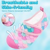 image:imageVIFUUR Kids Water Shoes Boys Girls Barefoot Water Sports Socks HookampLoop Beach Shoes Quick Dry Aqua Socks Swim Walking Outdoor Sports for ToddlerFish Scales Pink
