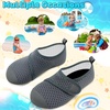 image:imageVIFUUR Kids Water Shoes Boys Girls Barefoot Water Sports Socks HookampLoop Beach Shoes Quick Dry Aqua Socks Swim Walking Outdoor Sports for ToddlerGrey Circle