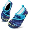 image:imageVIFUUR Kids Water Shoes Boys Girls Barefoot Water Sports Socks HookampLoop Beach Shoes Quick Dry Aqua Socks Swim Walking Outdoor Sports for ToddlerPurple Yellow Fish