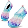 image:imageVIFUUR Kids Water Shoes Boys Girls Quick Dry Aqua Socks for BeachFishscales Pink
