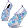 image:imageVIFUUR Kids Water Shoes Boys Girls Quick Dry Aqua Socks for BeachFishscales Purple