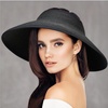 image:imageVIFUUR Sun Straw Hats Rollup Ponytail Wide Brim Summer Visor for Womens Beach Hat Packable UPF UV Travel