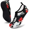 image:imageVIFUUR Water Shoes for Men Women Barefoot Quick Dry Aqua Socks Slip OnBlack Flower