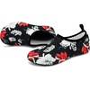 image:imageVIFUUR Water Shoes for Men Women Barefoot Quick Dry Aqua Socks Slip OnBlack Flower