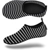 image:imageVIFUUR Water Shoes for Men Women Barefoot Quick Dry Aqua Socks Slip OnBlackstripes