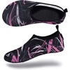 image:imageVIFUUR Water Shoes for Men Women Barefoot Quick Dry Aqua Socks Slip OnGraffiti Pink