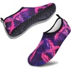 image:imageVIFUUR Water Shoes for Men Women Barefoot Quick Dry Aqua Socks Slip OnPurpleRed Feather
