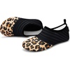 image:imageVIFUUR Water Shoes for Men Women Barefoot Quick Dry Aqua Socks Slip OnSplice Orange Leopard