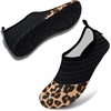 image:imageVIFUUR Water Shoes for Men Women Barefoot Quick Dry Aqua Socks Slip OnSplice Orange Leopard