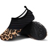 image:imageVIFUUR Water Shoes for Men Women Barefoot Quick Dry Aqua Socks Slip OnSplice Orange Leopard