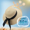 image:imageVIFUUR Womens Straw Hats Wide Brim Summer Visor Beach Sun Hat Packable UPF UV Foldable Travel