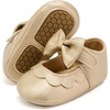 image:imageVIFUUR Baby Girls Mary Jane Flats Bowknot Soft Sole Pre Walker Shoes04 Gold Bow